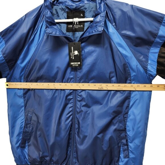 Short Sleeve Mens size XL Full Zip Jacket Blue Black Golf Windbreaker NEW - Picture 13 of 13